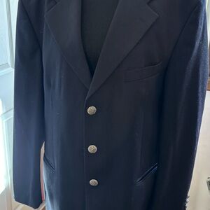 Bob Mackie Men's Navy Blue 100% Wool 3 Button Suit Jacket Blazer